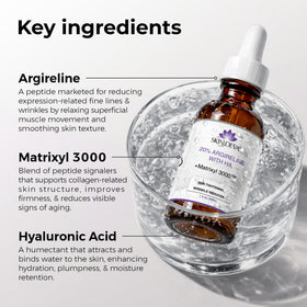 SKIN DEVA ingredient label close-up listing Argireline Matrixyl and hyaluronic benefits