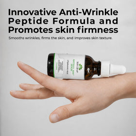 SKIN DEVA beside common items for scale, clarifies 1 fl oz size and portability benefit