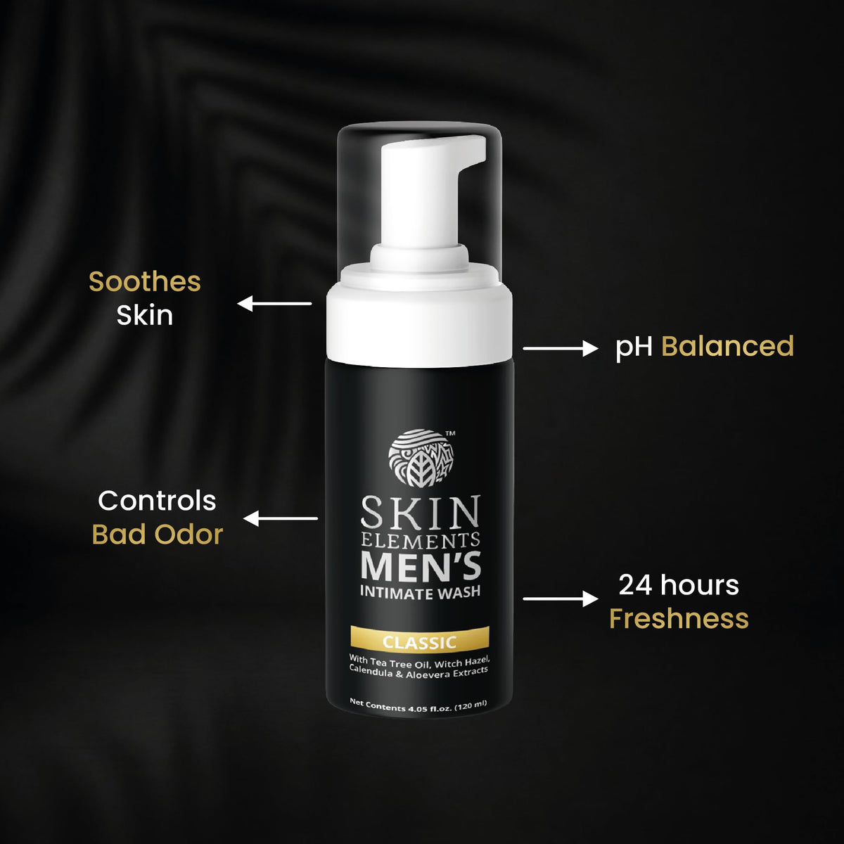 Skin Elements foamy texture close-up demonstrating easy rinse and gentle cleanse