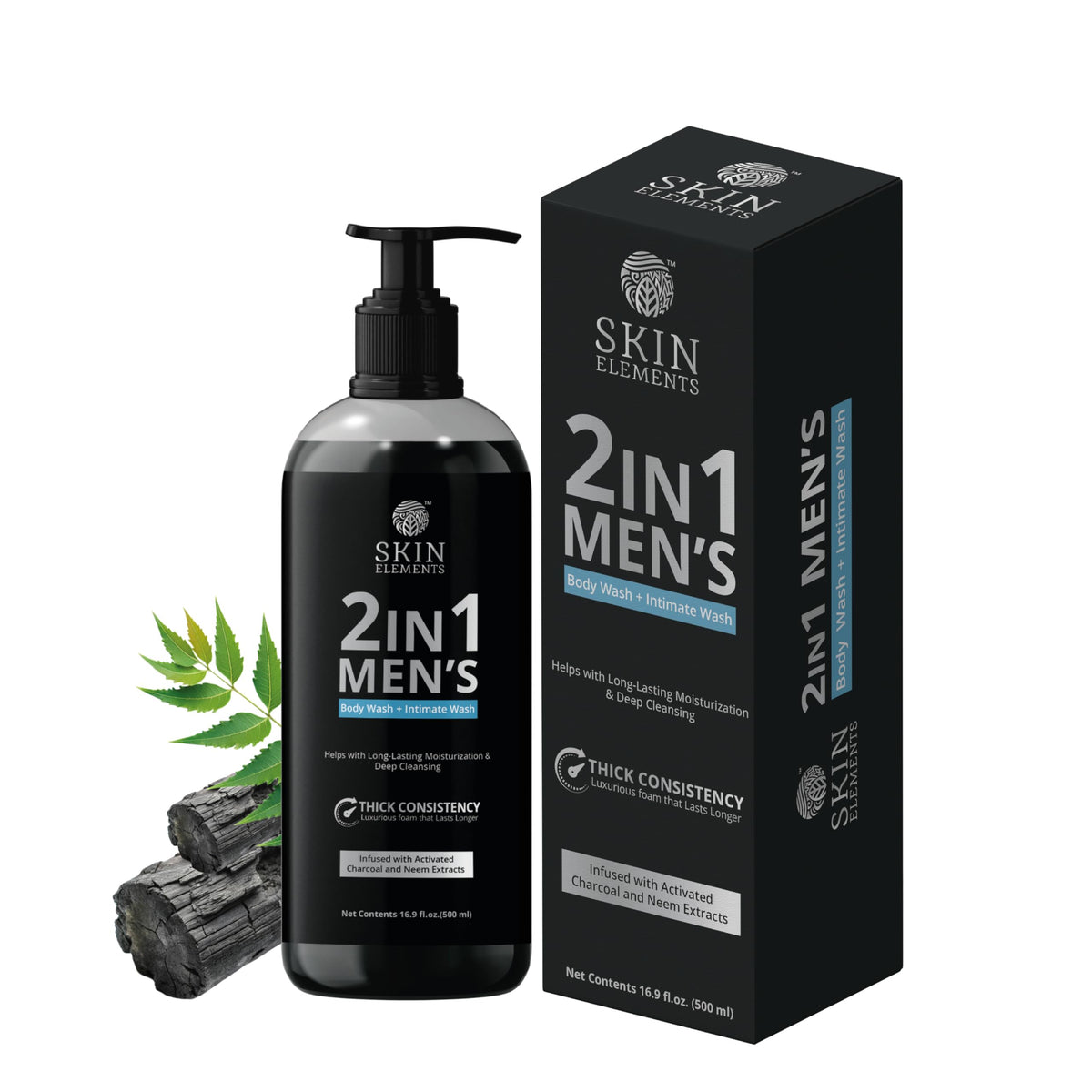 Skin Elements front label bottle showing product name and benefits