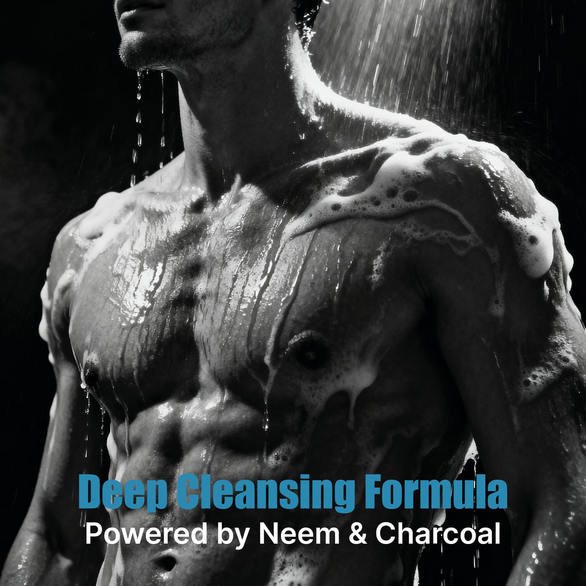 Skin Elements neem and charcoal ingredients displayed to show natural cleansing power