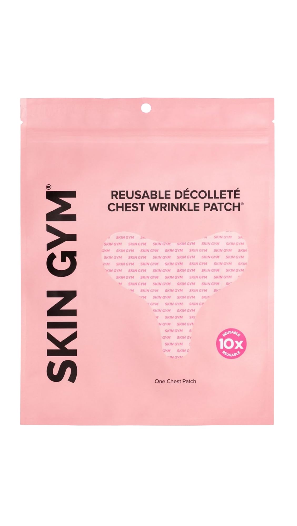 SKIN GYM front view of décolleté patch showing shape and fit for targeted smoothing