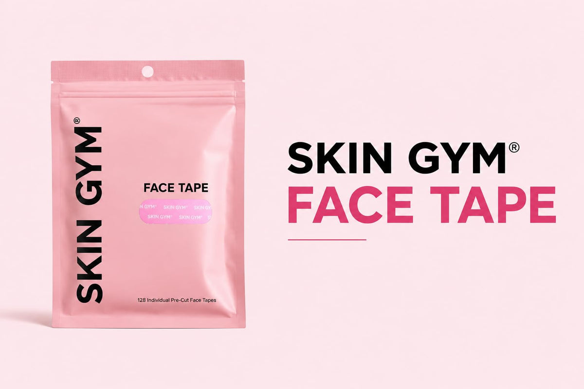 SKIN GYM tape next to hand for scale showing compact pack convenience
