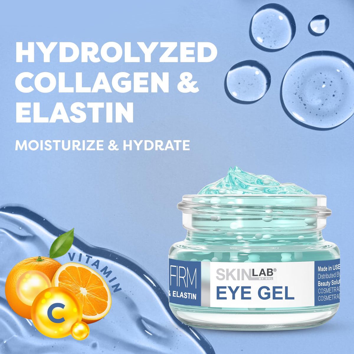 SKIN LAB BY BSL dispensing gel on fingertip, demonstrates easy, fast absorption