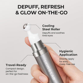 SKIN & LAB serum in use during morning routine reducing puffiness