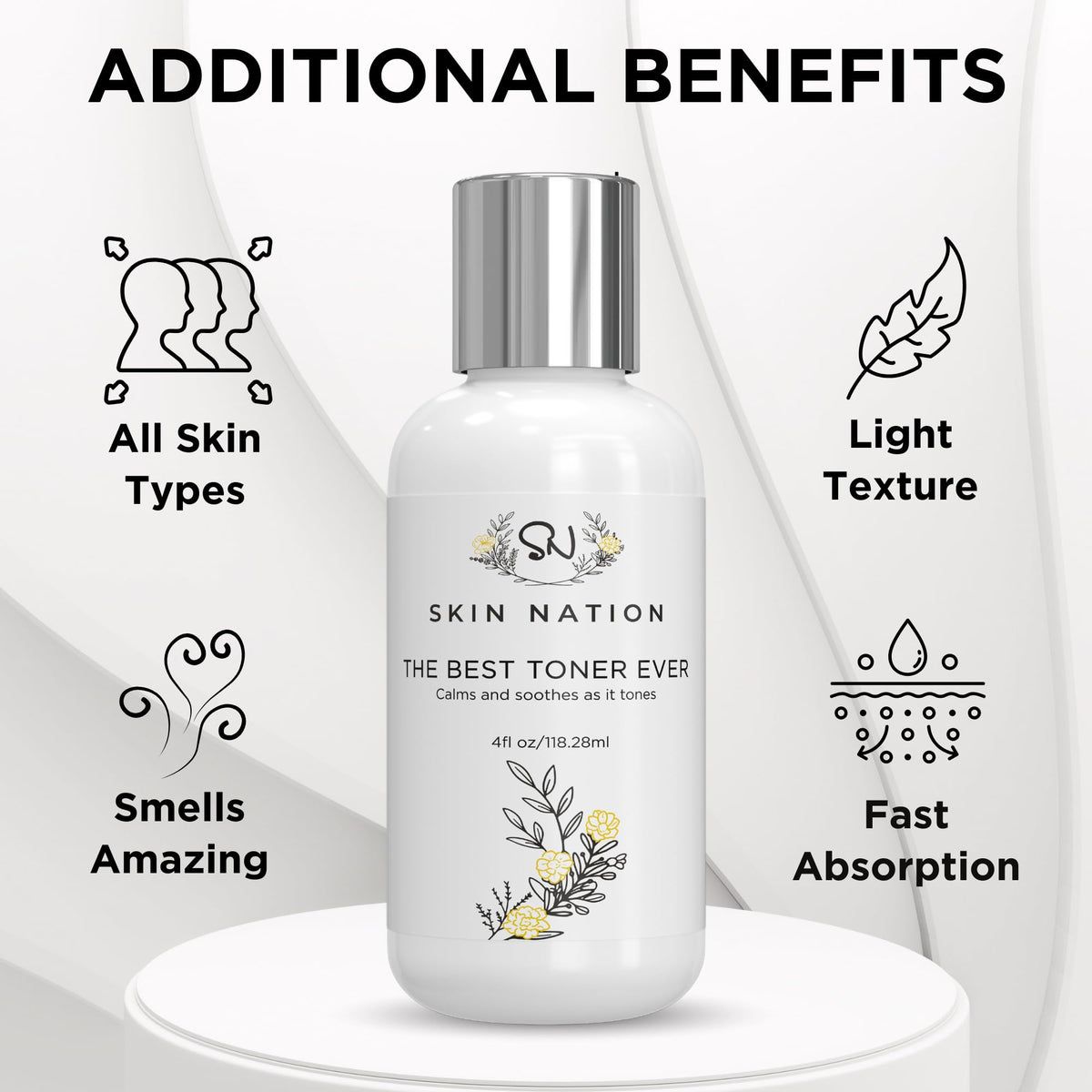 Skin Nation toner in bathroom routine demonstrating quick daily use