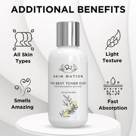 Skin Nation toner in bathroom routine demonstrating quick daily use