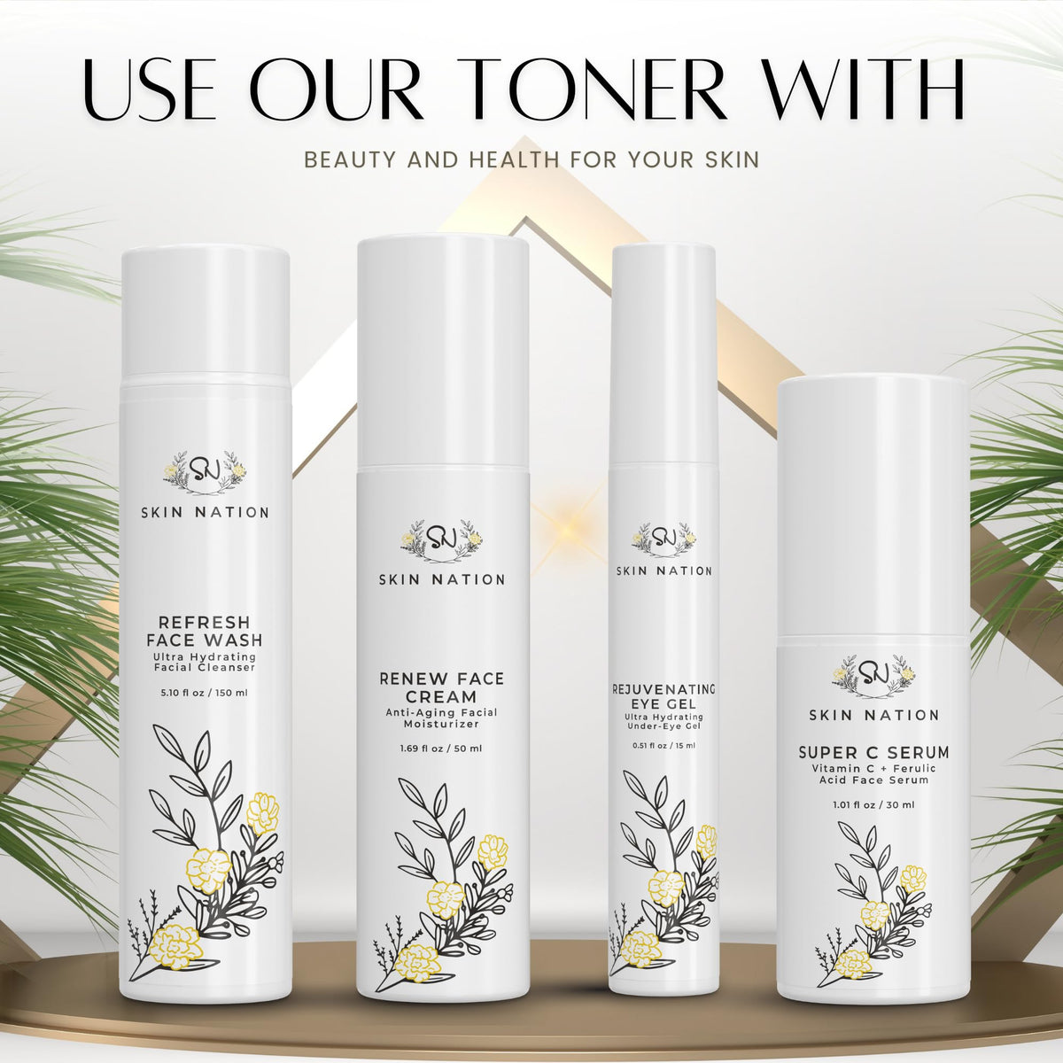 Skin Nation being poured on a cotton pad to prep skin for serums
