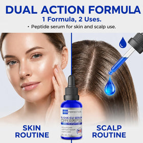 Skin Perfection dropper dispensing the serum with precise control and minimal waste