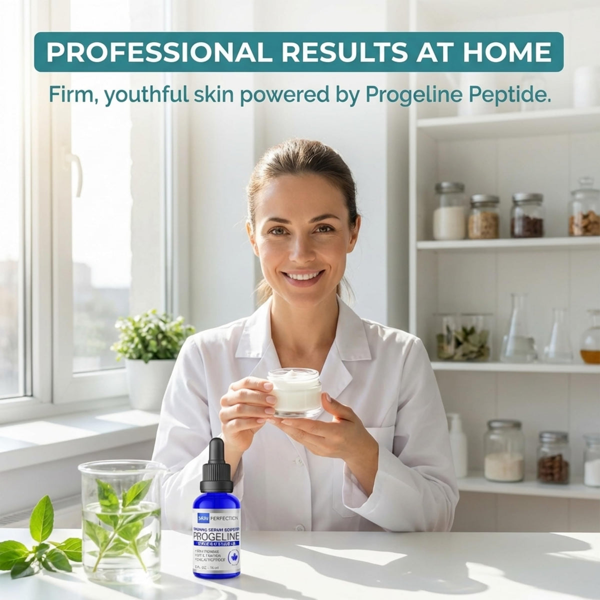 Skin Perfection counting drops to create a 2% peptide concentration accurately