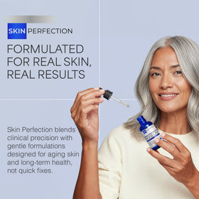 Skin Perfection label close-up showing clean INCI list and ethical formulation