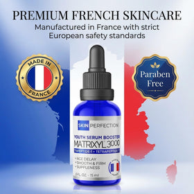 Skin Perfection bottle on bathroom counter suggesting everyday skincare integration