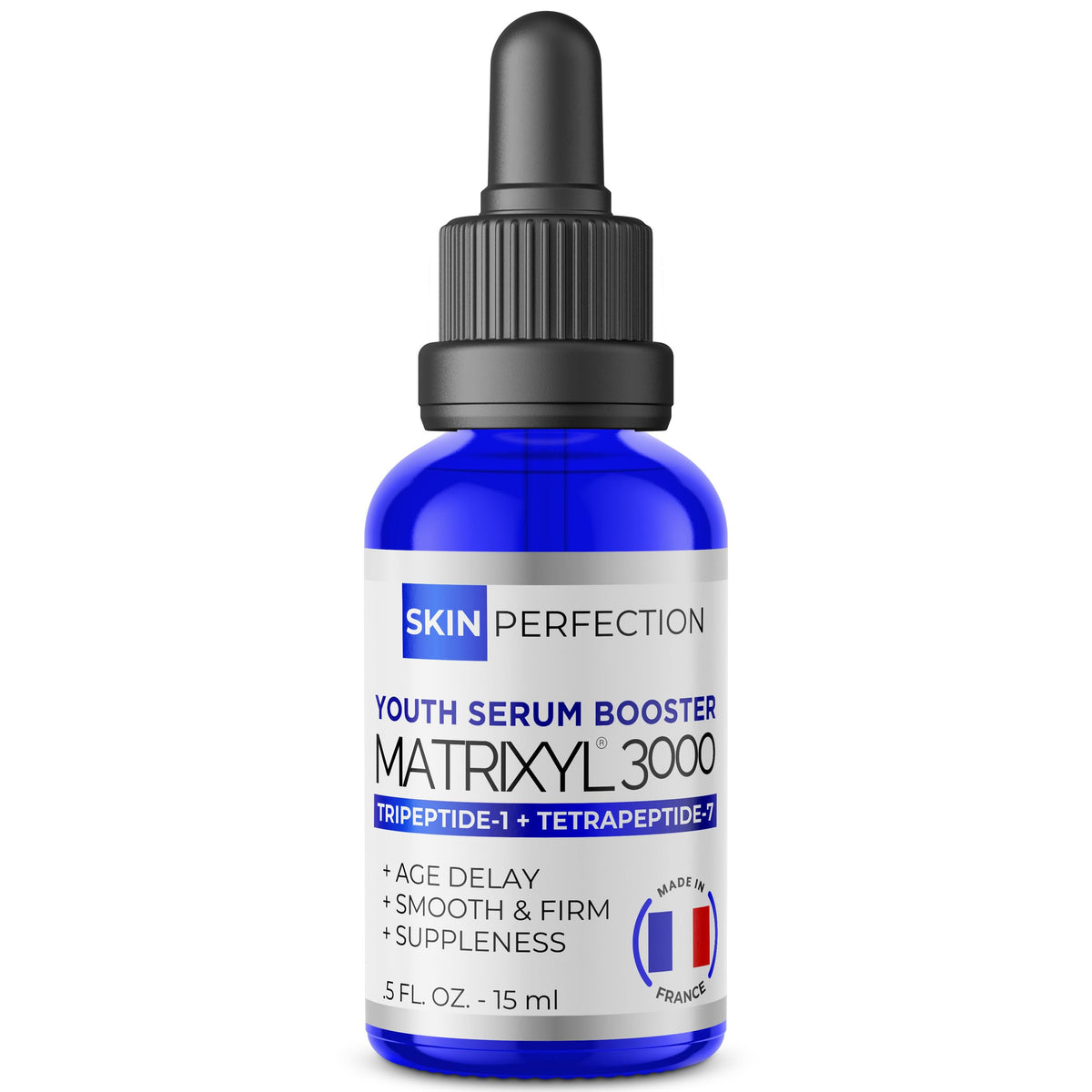 Skin Perfection front bottle showing compact peptide booster, ideal for formulations
