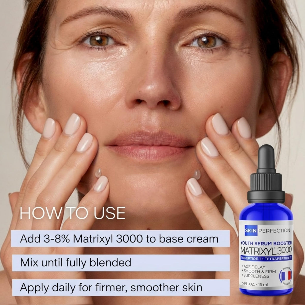 Skin Perfection mixed into a hyaluronic serum demonstrating formulation use