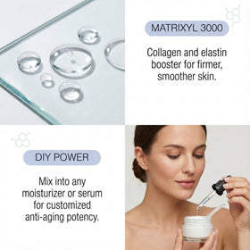 Skin Perfection peptide texture close-up in clear solution for easy blending