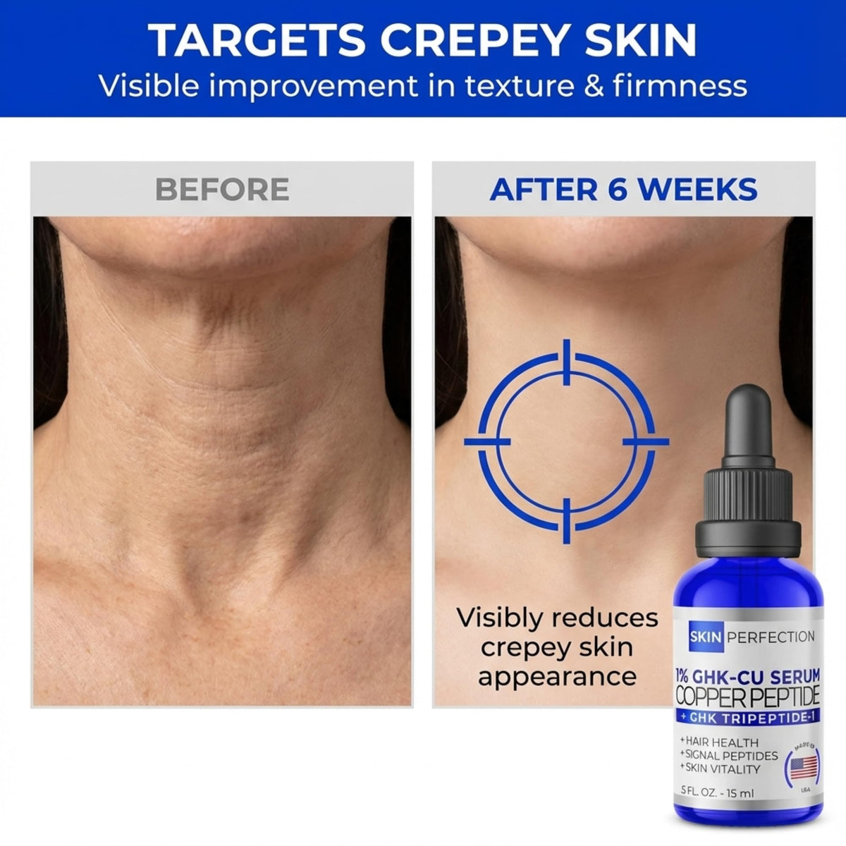 Skin Perfection serum texture on fingertip showing lightweight hydrating feel