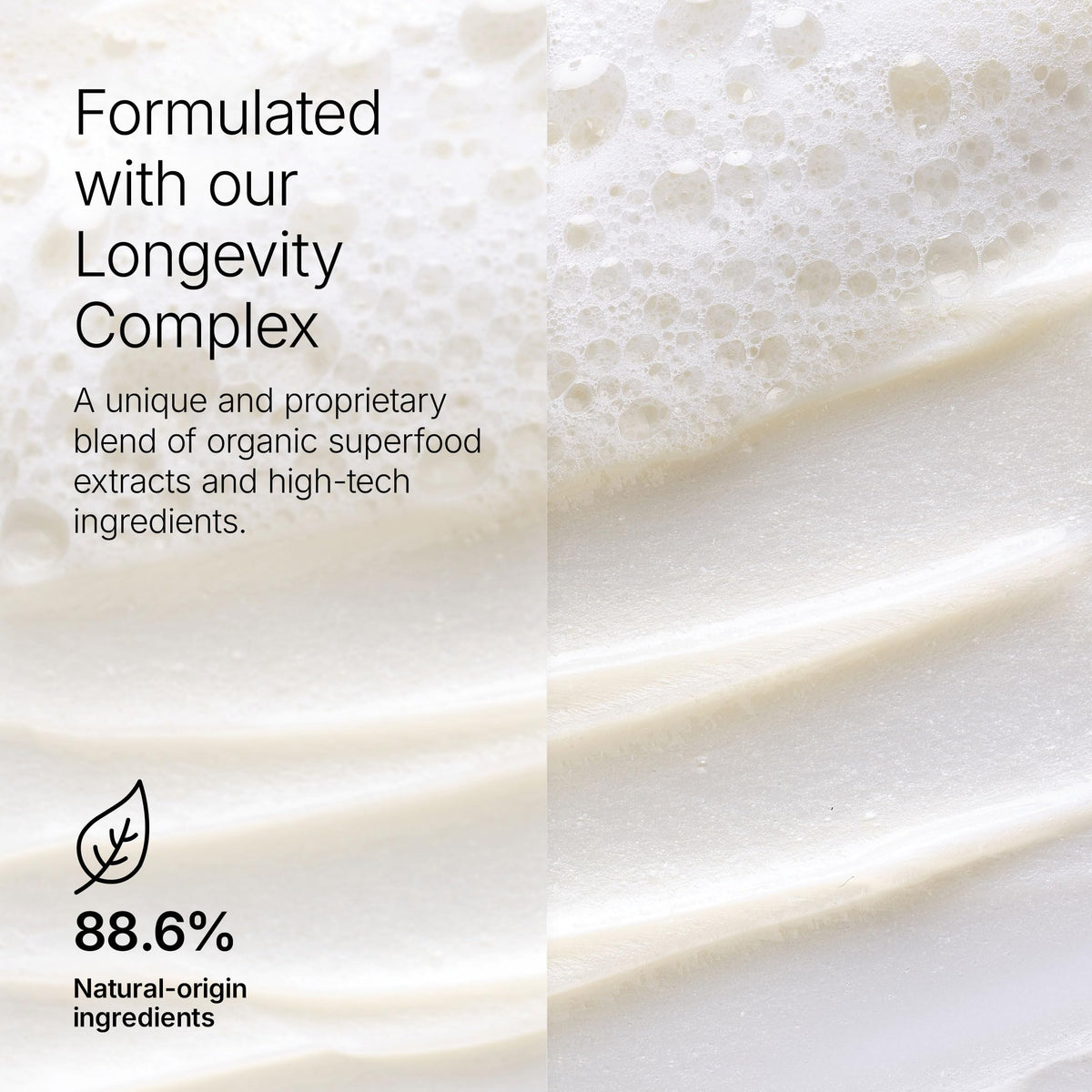 /skin regimen/ Longevity Complex ingredients display highlighting antioxidant benefits