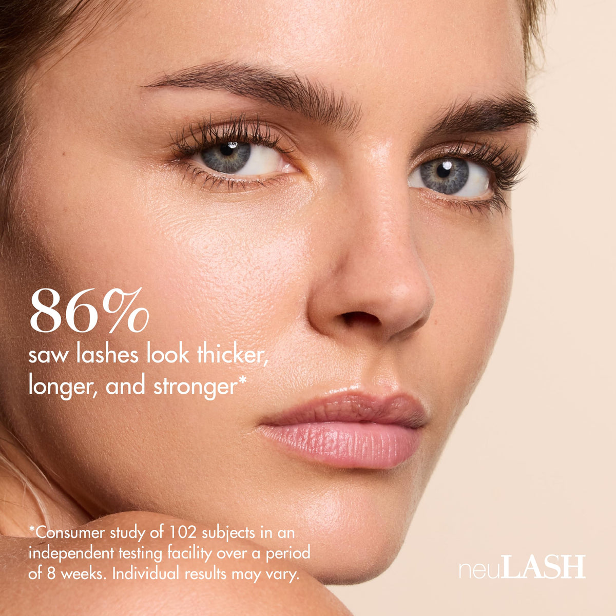 Skin Research Laboratories neuLASH clear serum drop highlighting lightweight texture