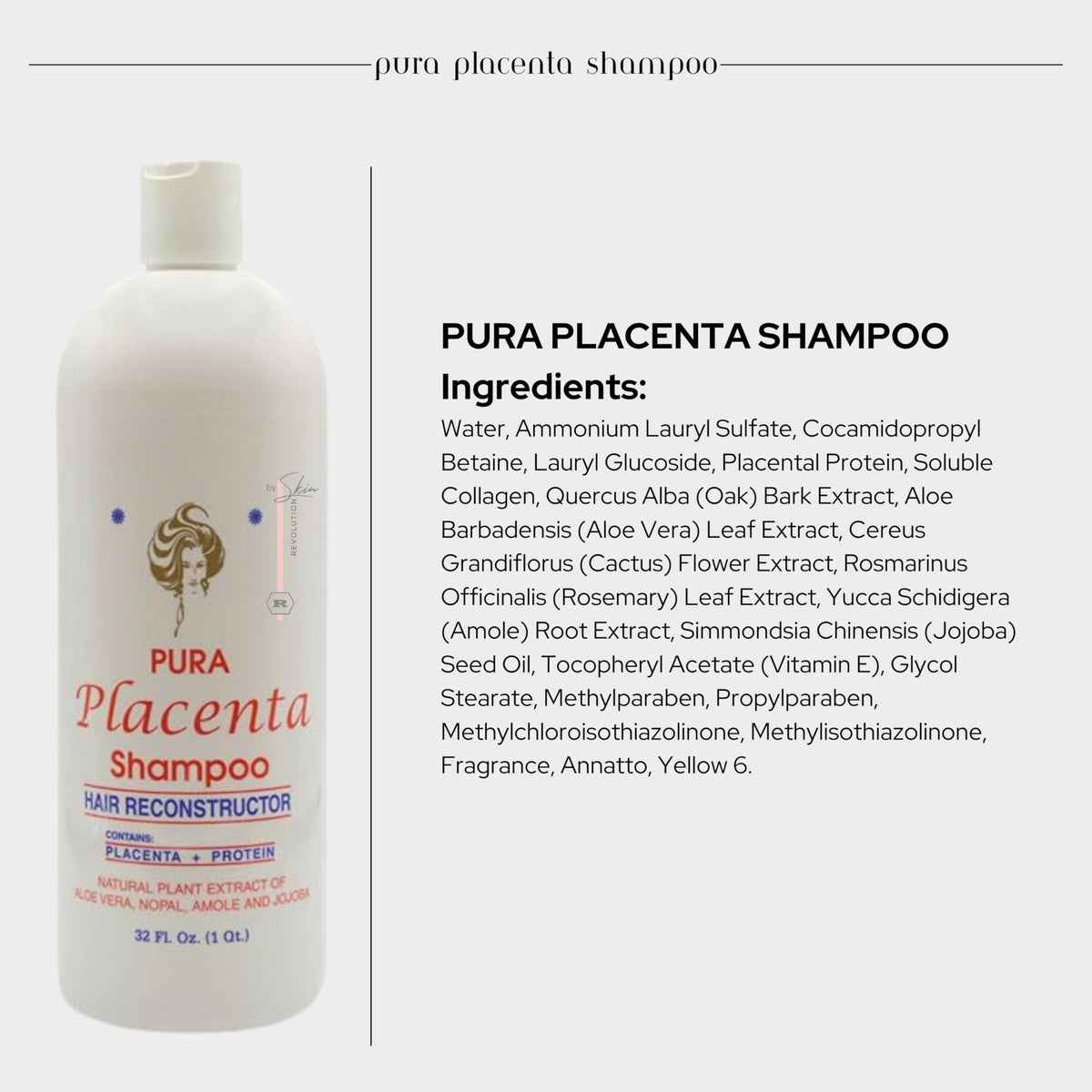 Skin Revolution label close-up highlighting ingredient list and nourishing texture benefits