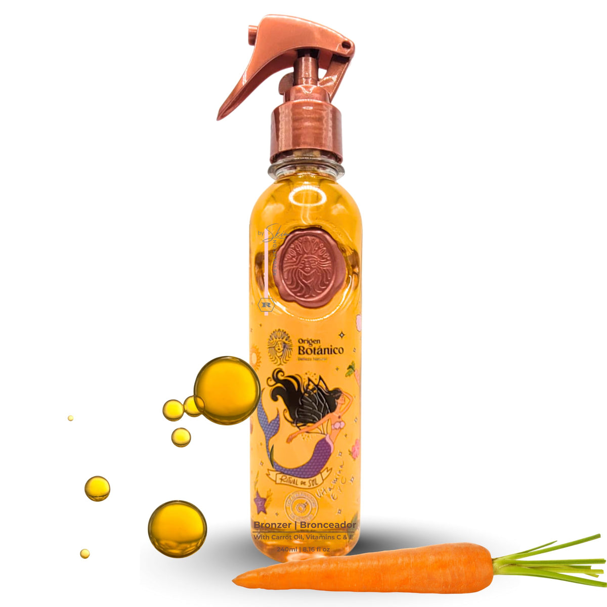 Skin Revolution front bottle showing product label and volume benefiting visible bronzing