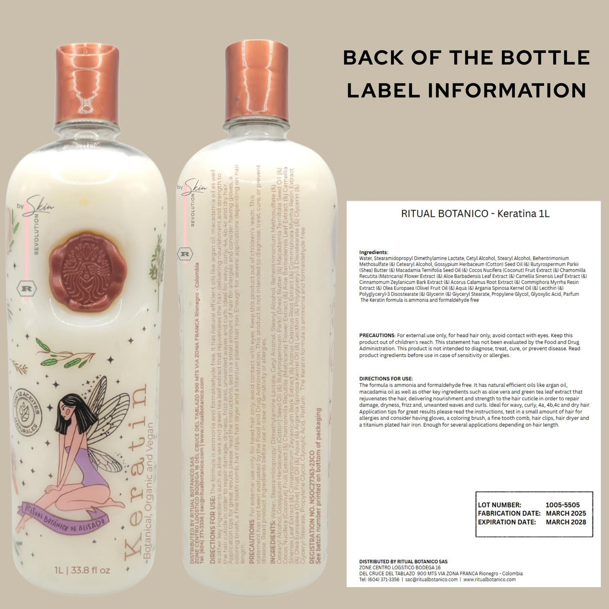 Skin Revolution product label closeup showing organic ingredients and certifications for trust