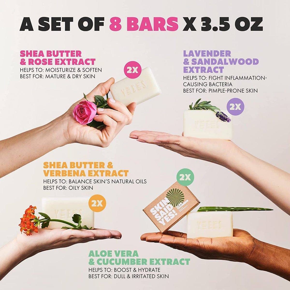 Skin Said Yes ingredients label emphasizing olive oil, shea butter, and natural extracts