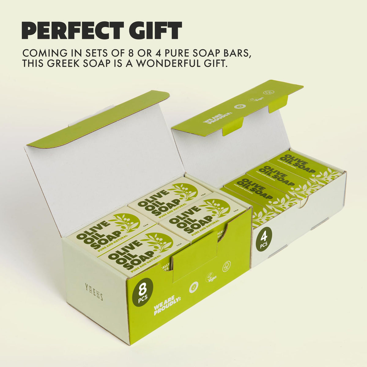 Skin Said Yes bar beside olive branch to show natural olive oil origin and antioxidants