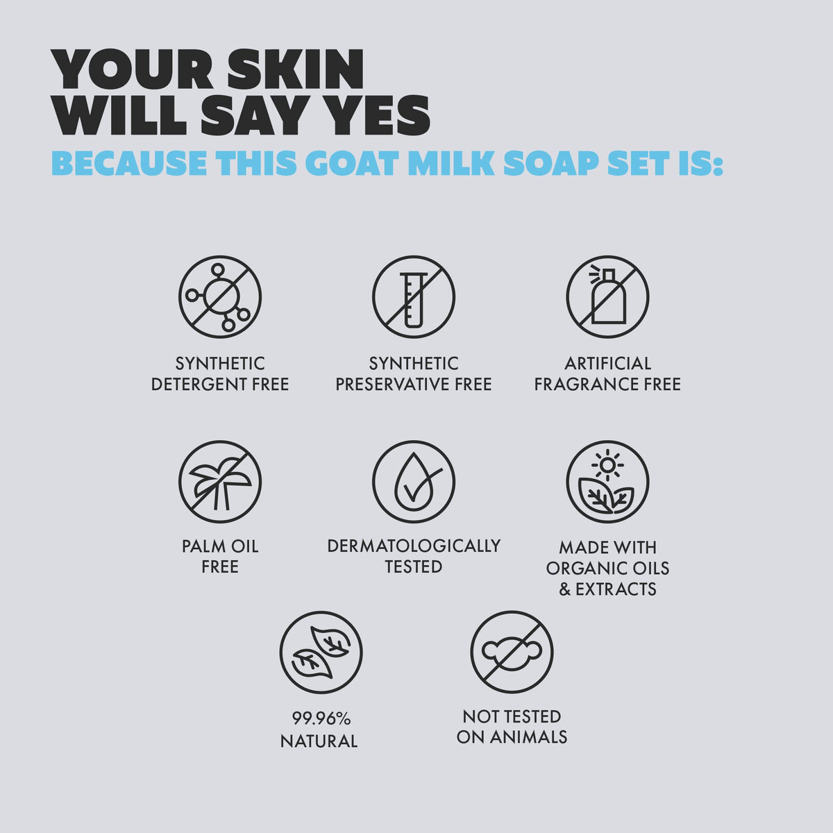 Skin Said Yes soap bars arranged to highlight variety and longevity