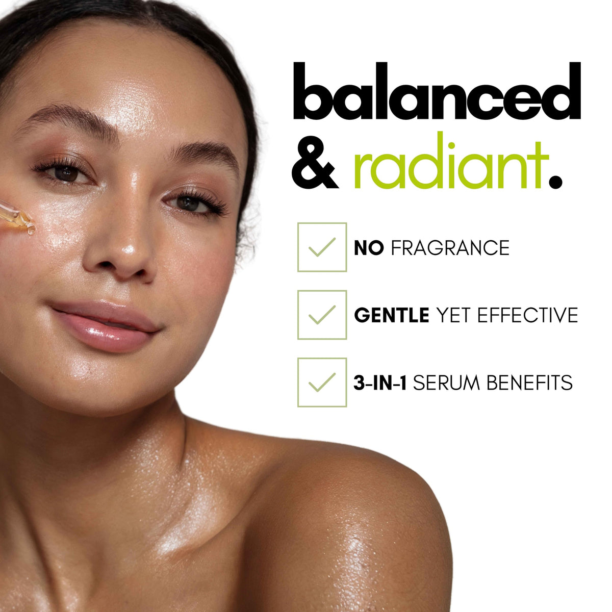 Skin Set Go serum under makeup demo illustrating layering with foundation benefit non-pilling