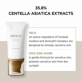 SKIN1004 cream being blended on hand showing easy spreadability and no heavy residue benefit