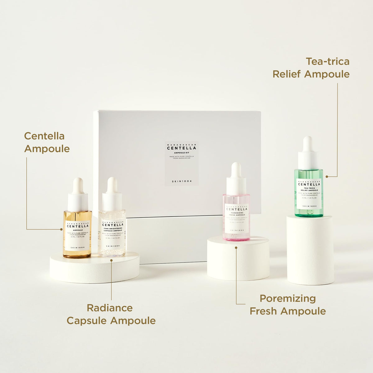 SKIN1004 close-up dropper dispensing Centella ampoule for quick calming