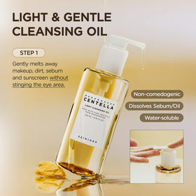 SKIN1004 centella ampoule foam bottle label close-up highlighting soothing ingredients