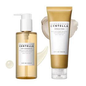 SKIN1004 front packaging of centella double cleansing duo showing both bottles and benefits