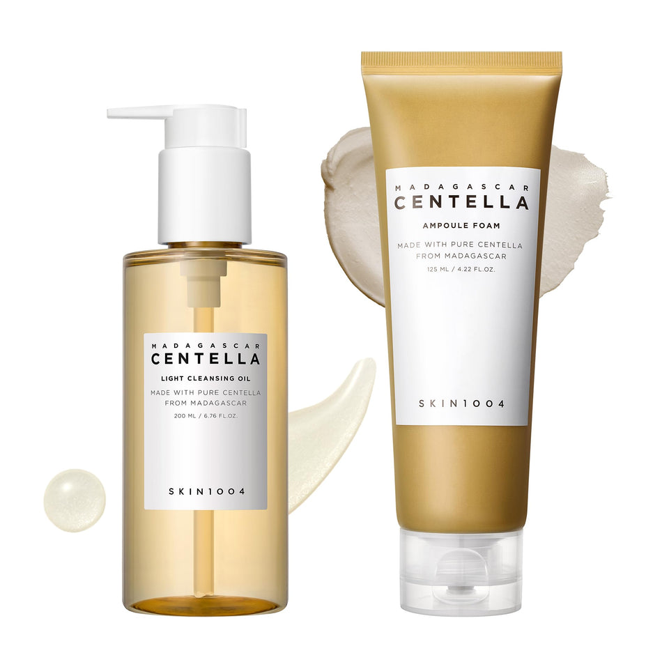 SKIN1004 front packaging of centella double cleansing duo showing both bottles and benefits