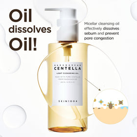 SKIN1004 cleansing oil texture on hand illustrating lightweight oil that removes makeup
