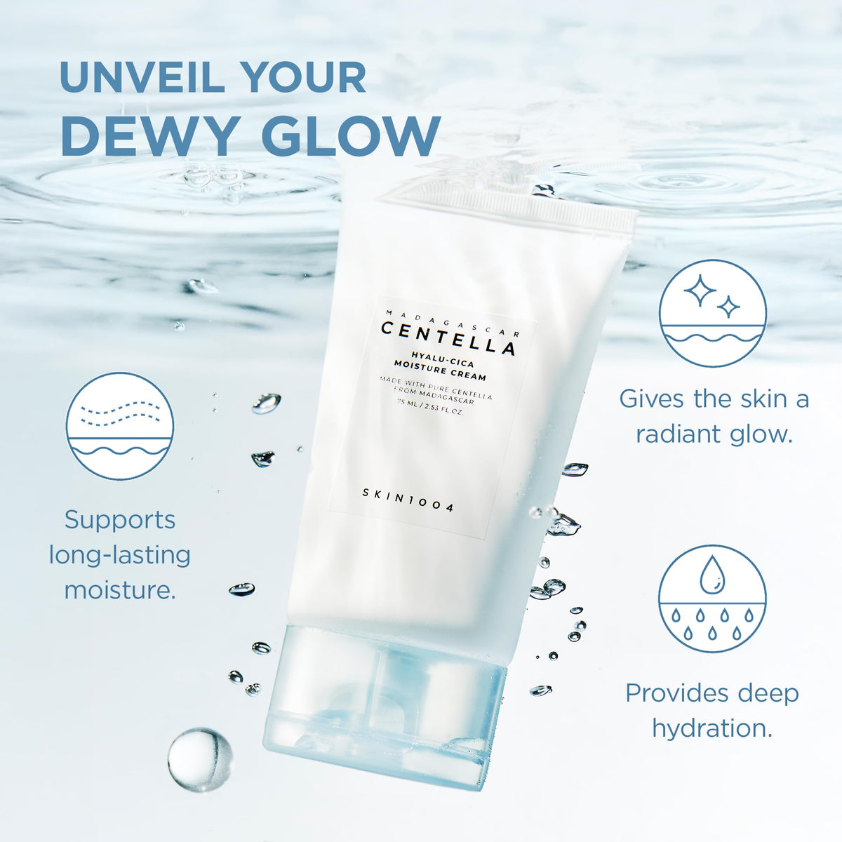 SKIN1004 applied to face morning routine showing lightweight finish