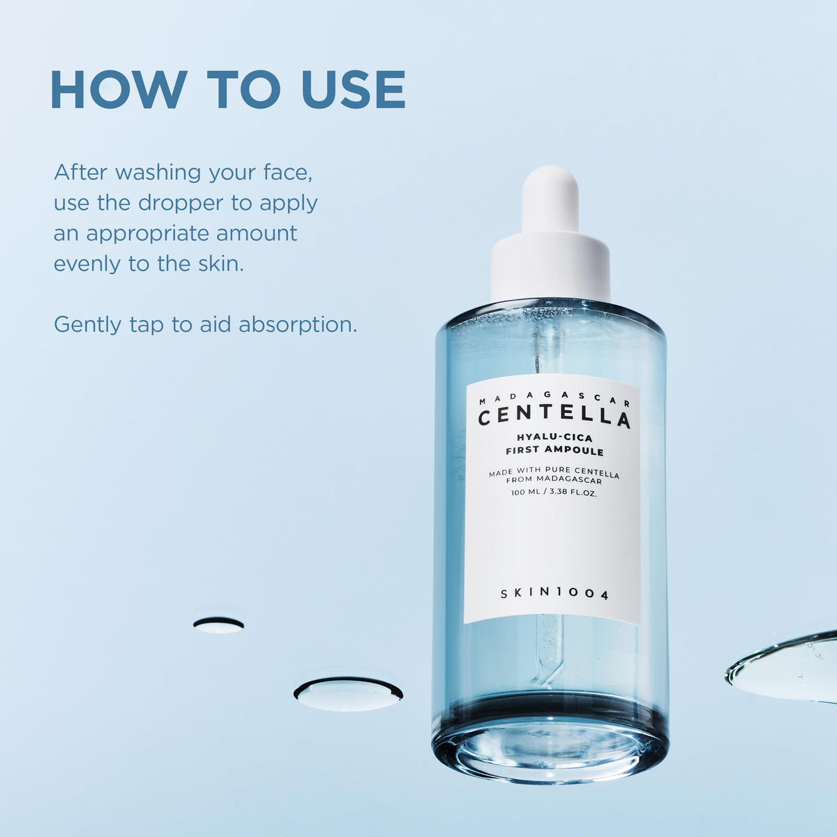 SKIN1004 hand application showing absorbent serum for quick layering