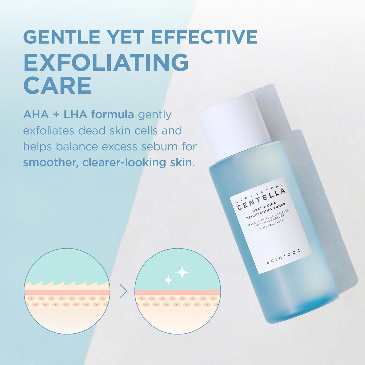 SKIN1004 toner pouring onto hands demonstrating lightweight absorption