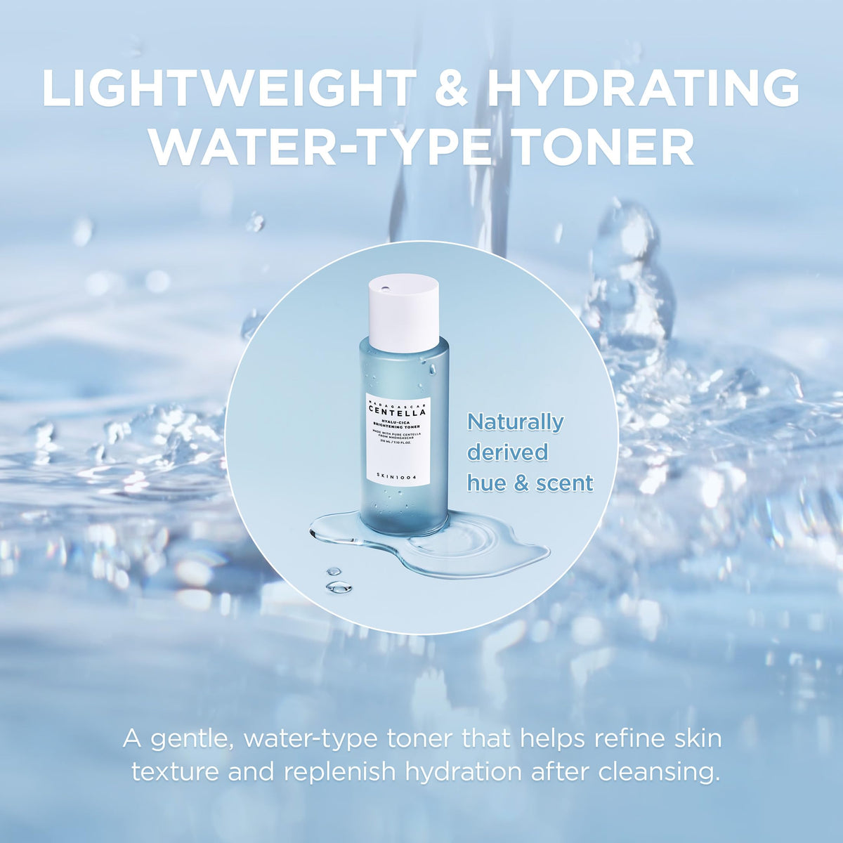 SKIN1004 bottle beside hand to show 210ml size and value