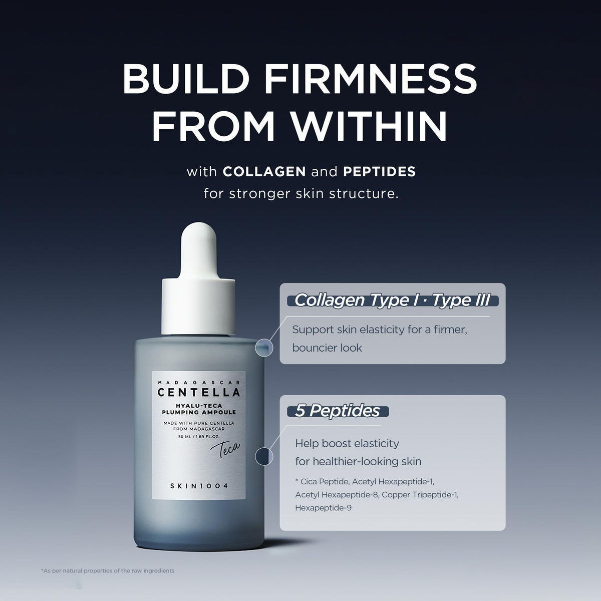 SKIN1004 ampoule staged on bathroom counter in routine, easy layering benefit