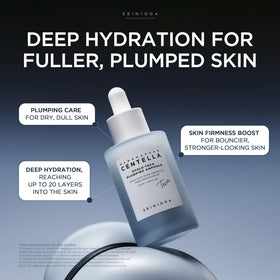 SKIN1004 serum texture on skin, lightweight, fast-absorbing dewy finish