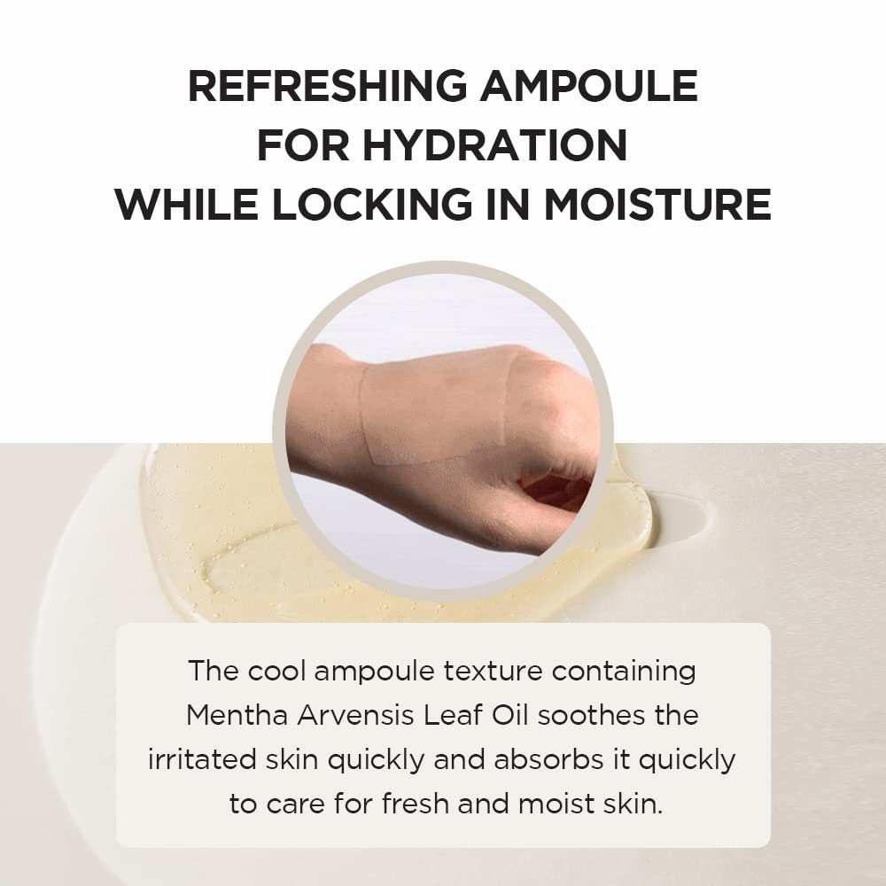 SKIN1004 mask applied on model face demonstrating snug fit and cooling comfort