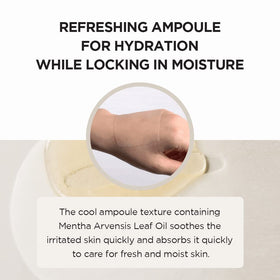 SKIN1004 mask applied on model face demonstrating snug fit and cooling comfort