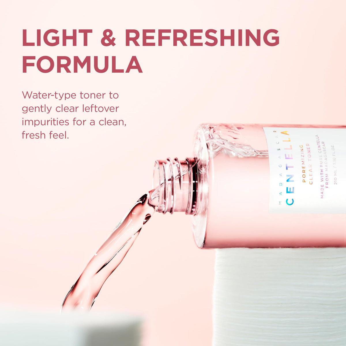 SKIN1004 bottle beside a ruler to show 210ml size and travel practicality
