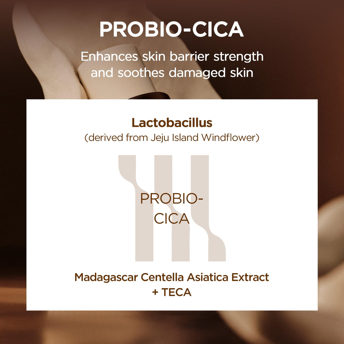 SKIN1004 close-up of ingredient list highlighting fermented centella benefits