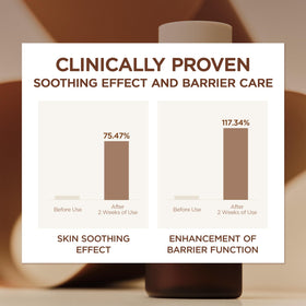 SKIN1004 bottle beside hand for size comparison and travel-friendly benefit