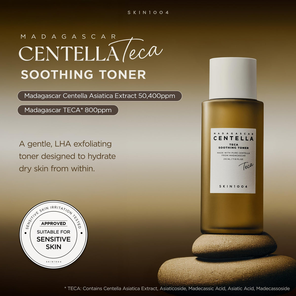 SKIN1004 pouring toner texture demonstrating lightweight absorption