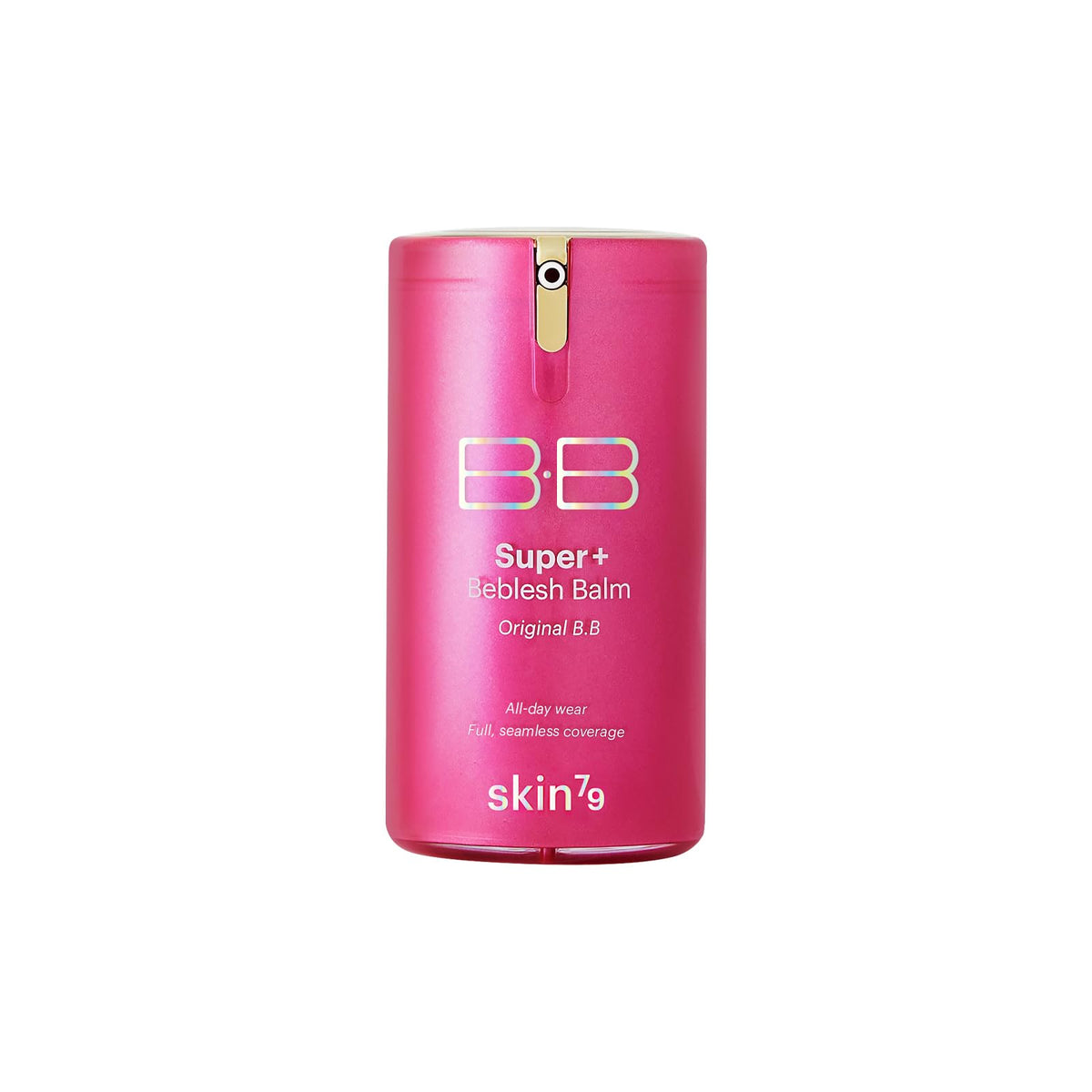 SKIN79 front packaging showing Pink 21 shade and compact tube benefit even coverage