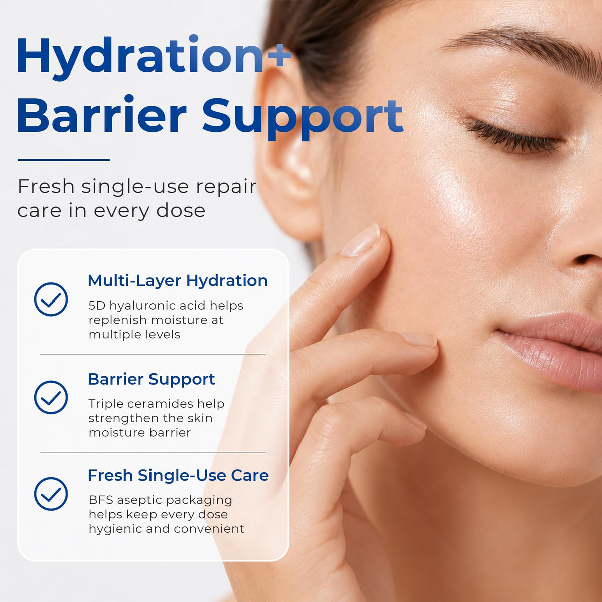 SKINERSE applying serum on hand demonstrating soothing, non-greasy finish