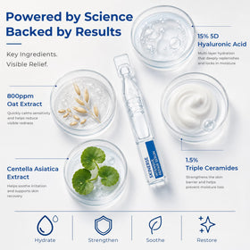 SKINERSE serum texture drops showing lightweight hydration and fast absorption